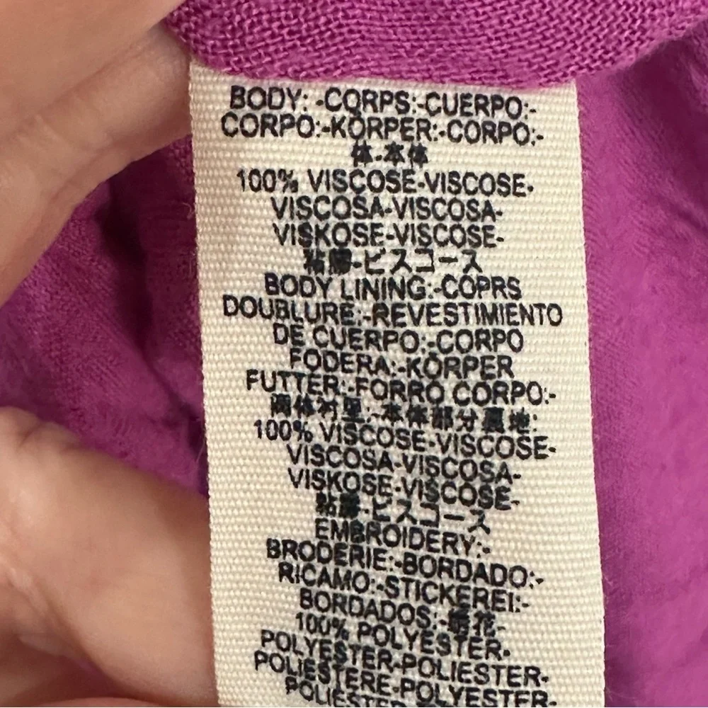 Free People Oxford Embroidered Mini Dress Floral Magenta - Picture 7 of 8